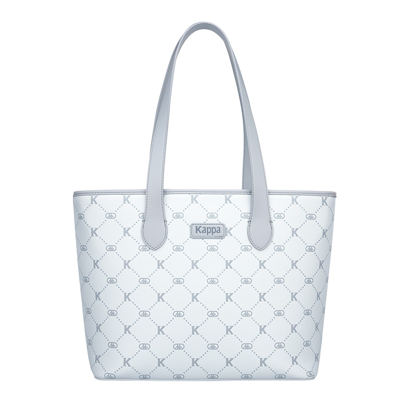 

Сумка-шоппер из матовой кожи, вместительная сумка через плечо для женщин, цвет морская соль мятно-серый Kappa