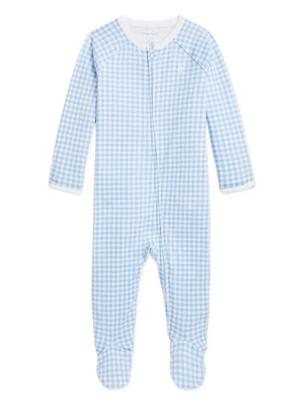 Комплект детского комбинезона с клетчатым принтом Polo Ralph Lauren Kids, синий — фото 2