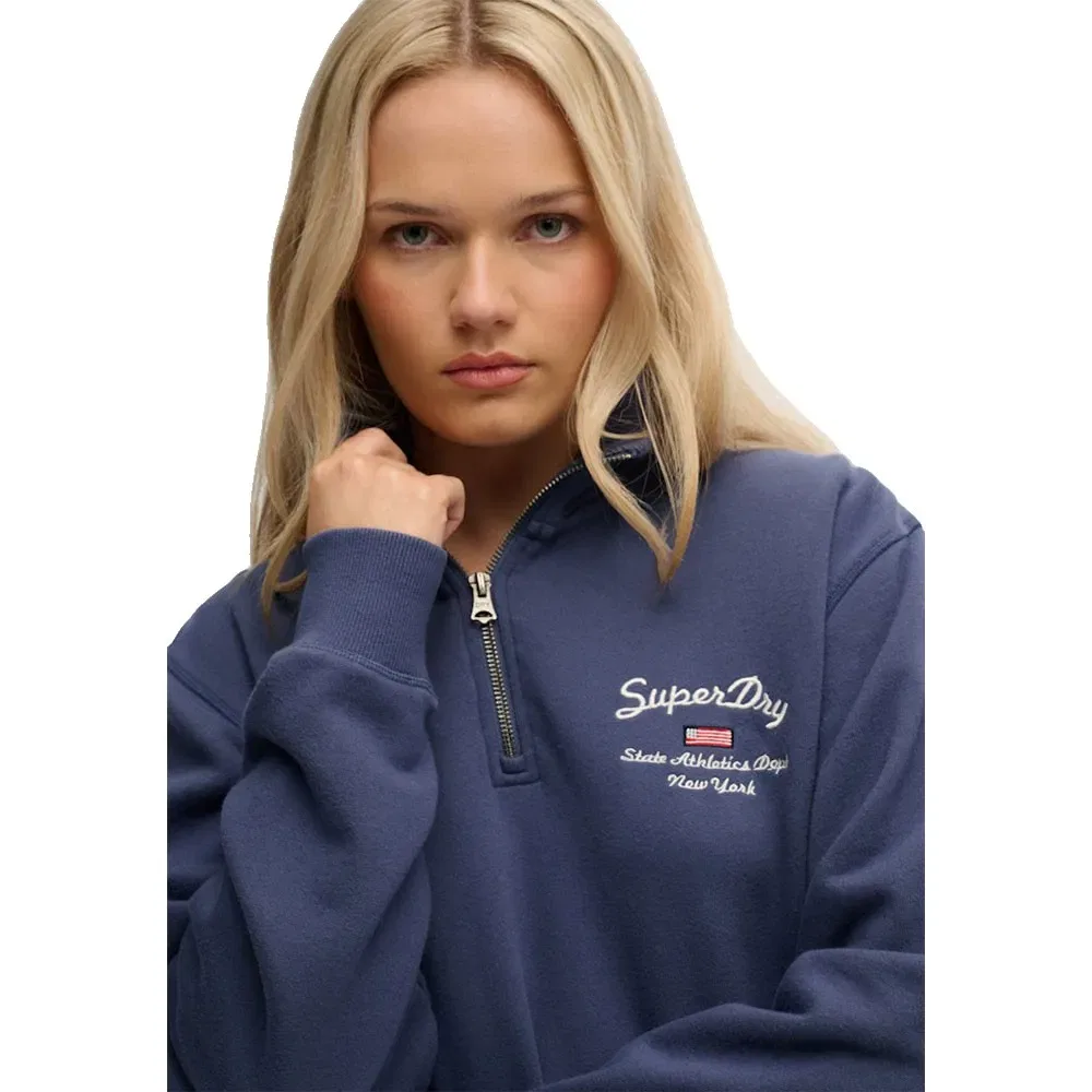 Худи на молнии Athletic Essential Graphic Superdry, синий — фото 4