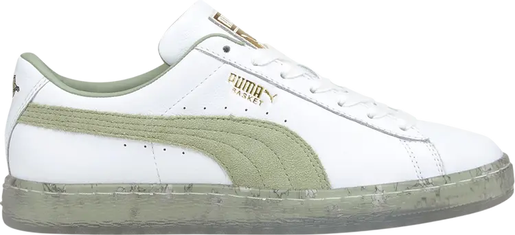 

Кроссовки Puma Wmns Basket In Bloom - Desert Sage, белый