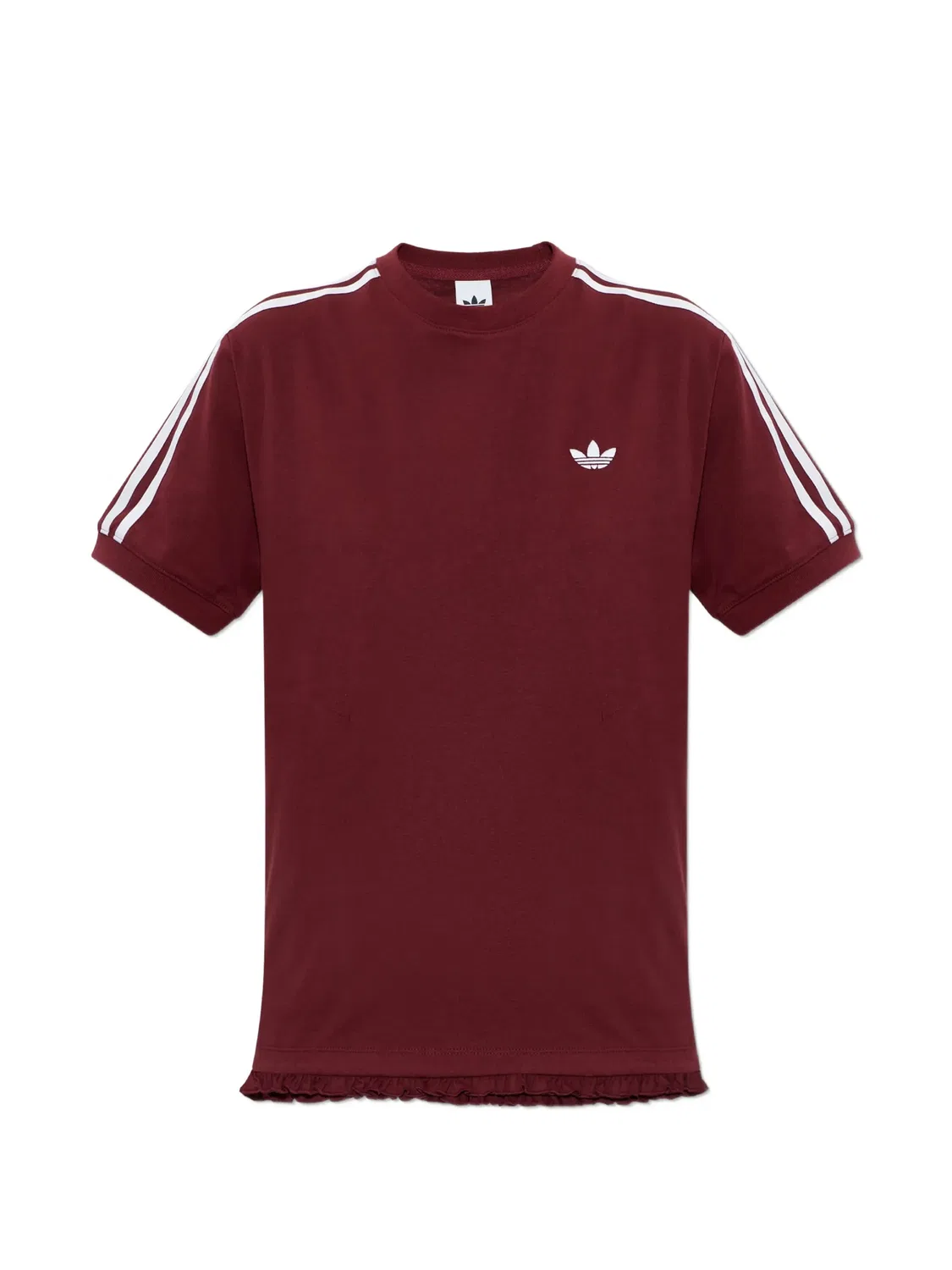 Футболка с оборками и вышитым логотипом Adidas, красный