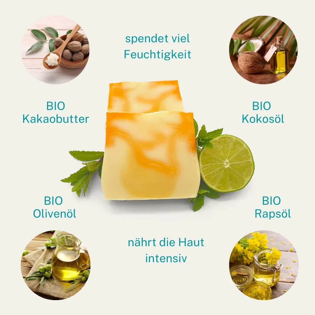 Мыло Limone Verbena, Kleine Auszeit Manufaktur, Веганское, без пластика — фото 4