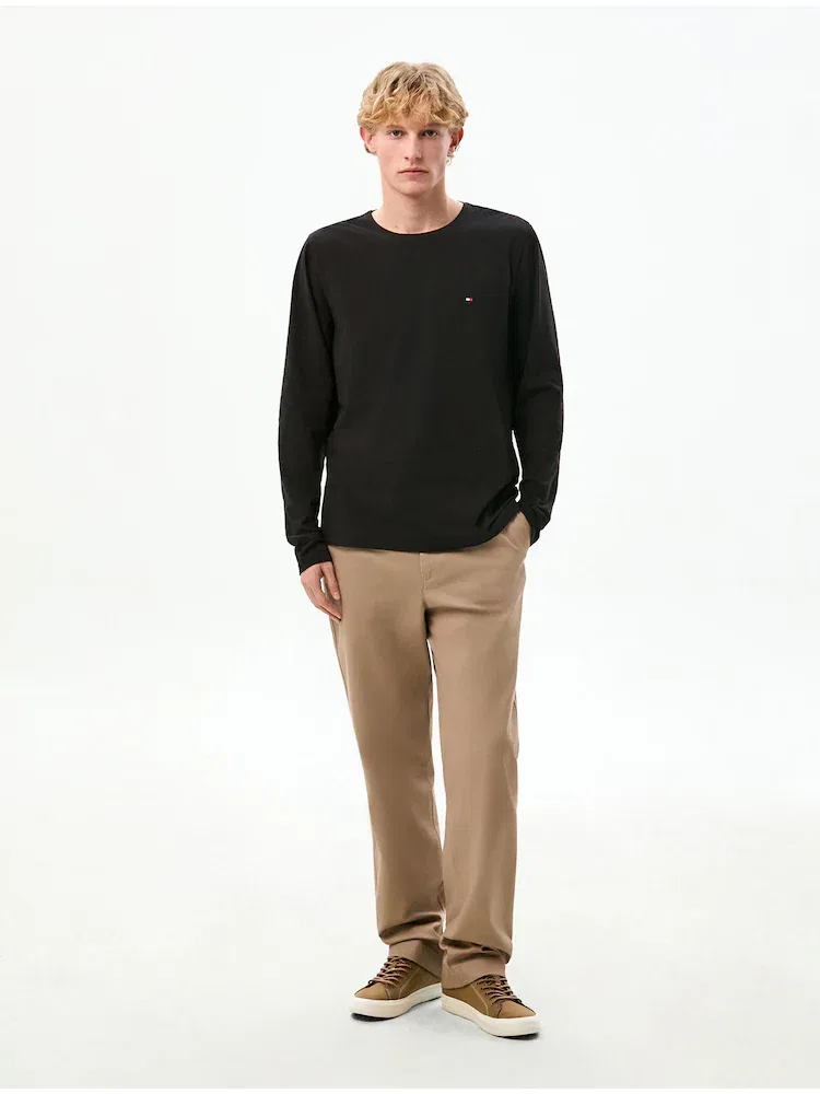 Футболка с длинным рукавом Slim Fit TOMMY HILFIGER, Black — фото 2
