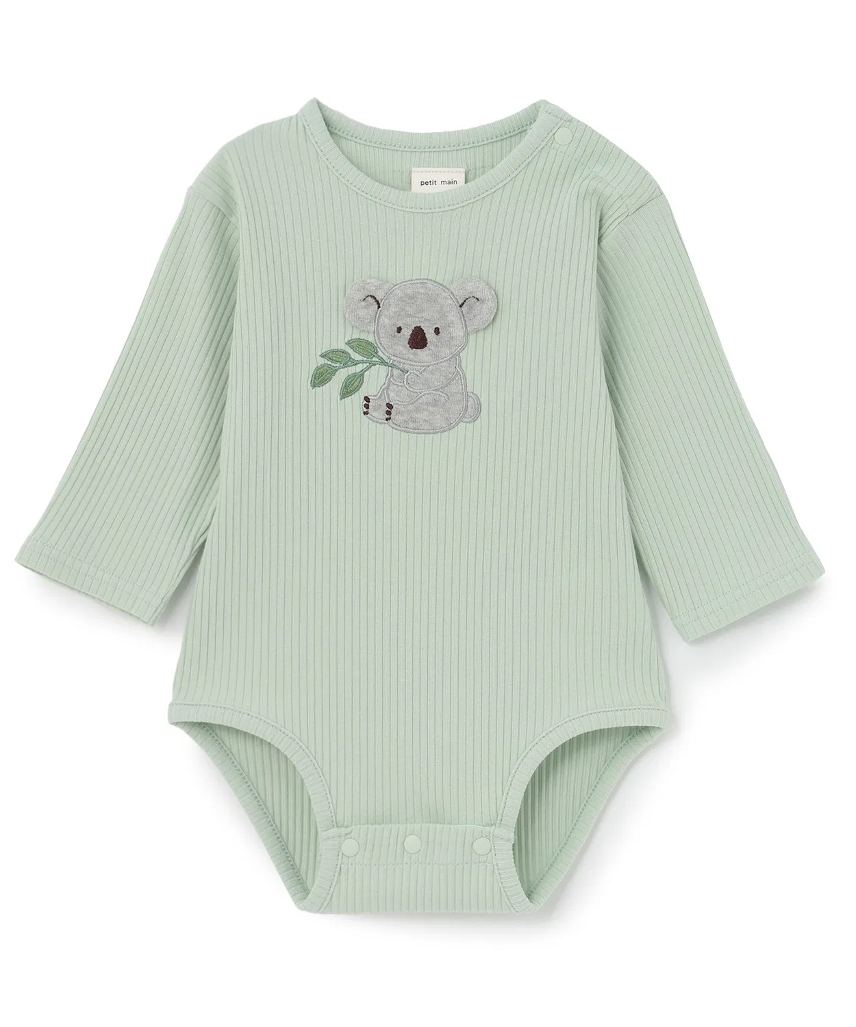 Детский боди-комбинезон с аппликацией Animal Romper petit main, Light Green
