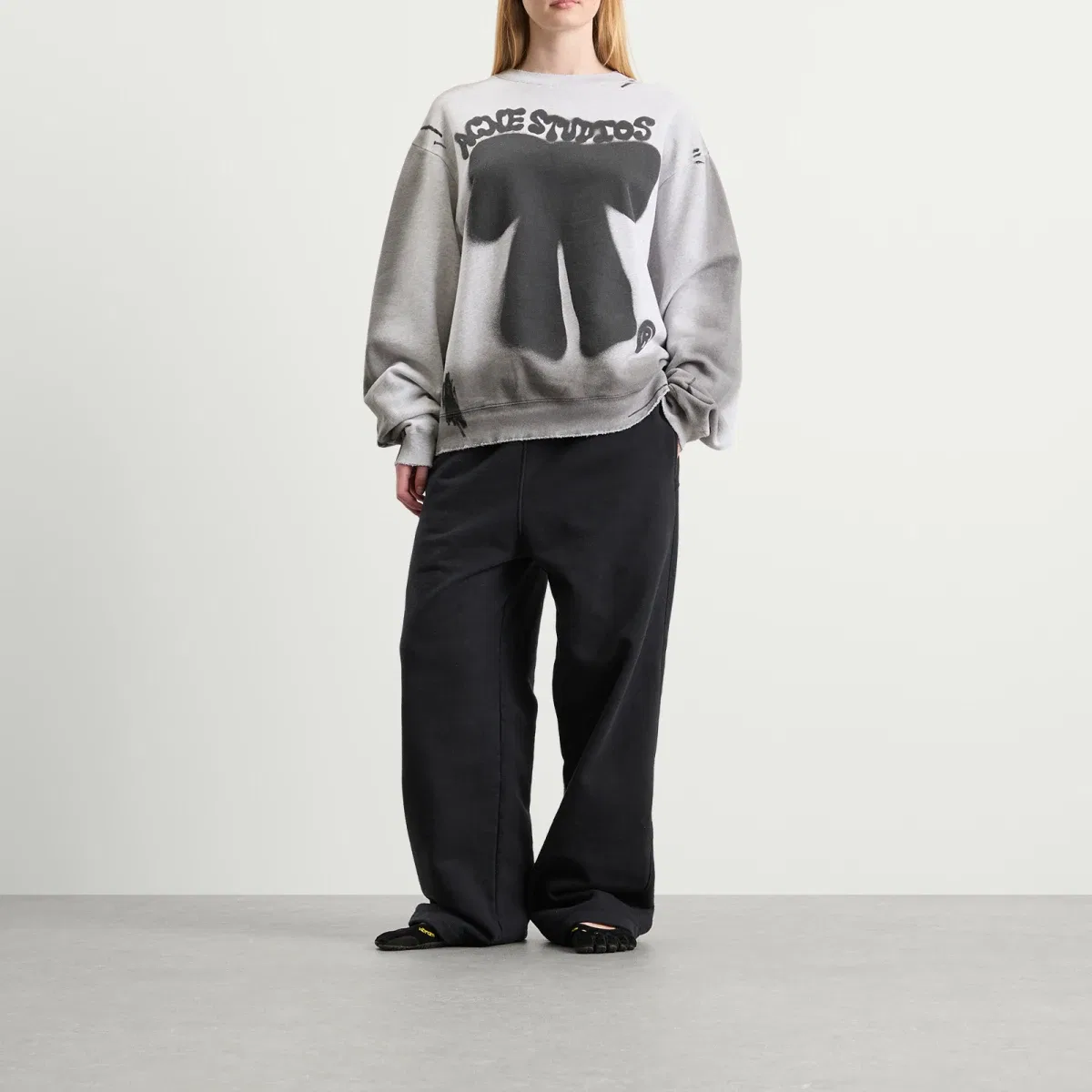 Свитшот с принтом Franziska Marker Bow Acne Studios, Pale Grey Melange — фото 4