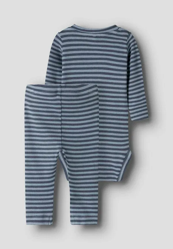 Комплект ромпер и леггинсы, полоска, Set romper and leggings, Name It, Ashley Blue, синий — фото 2