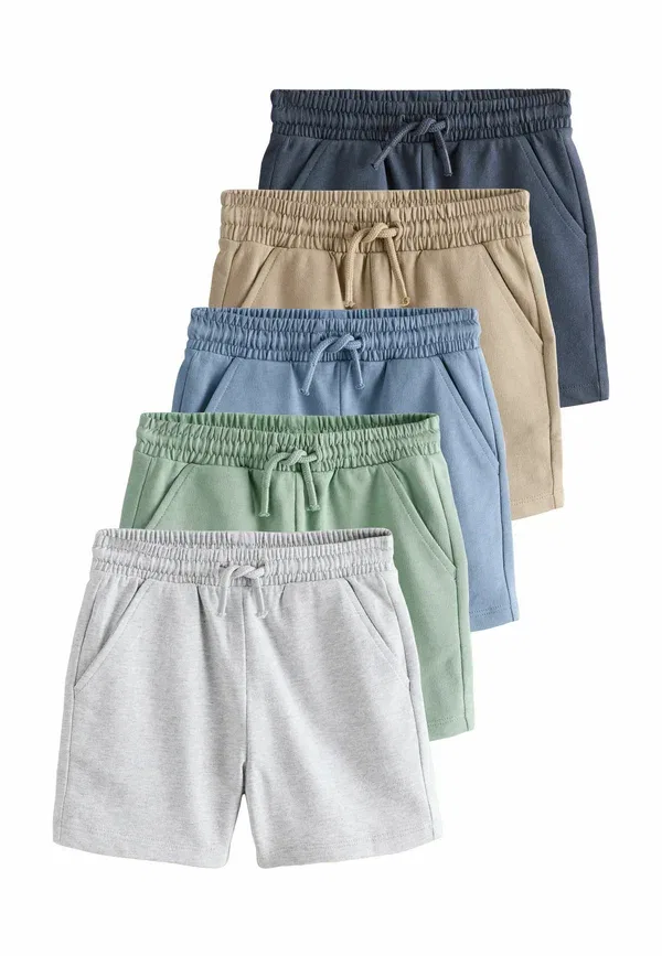 Шорты хлопковые Regular fit - 5 pack - Next, sage green and grey, синий/зеленый/серый