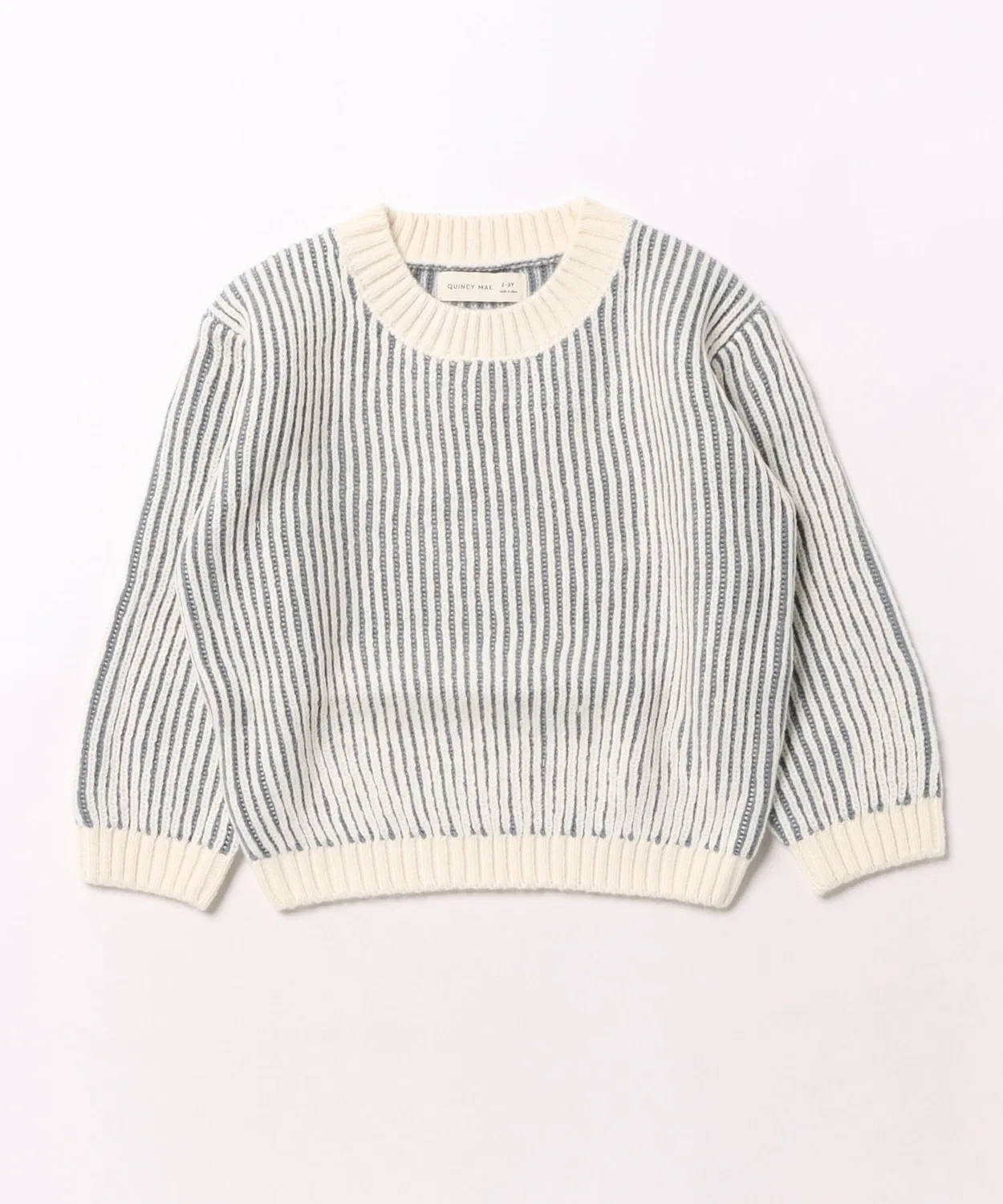 Детский свитер с длинным рукавомс полосатым принтом Relaxed Knit Sweater Quincy Mae, Blue