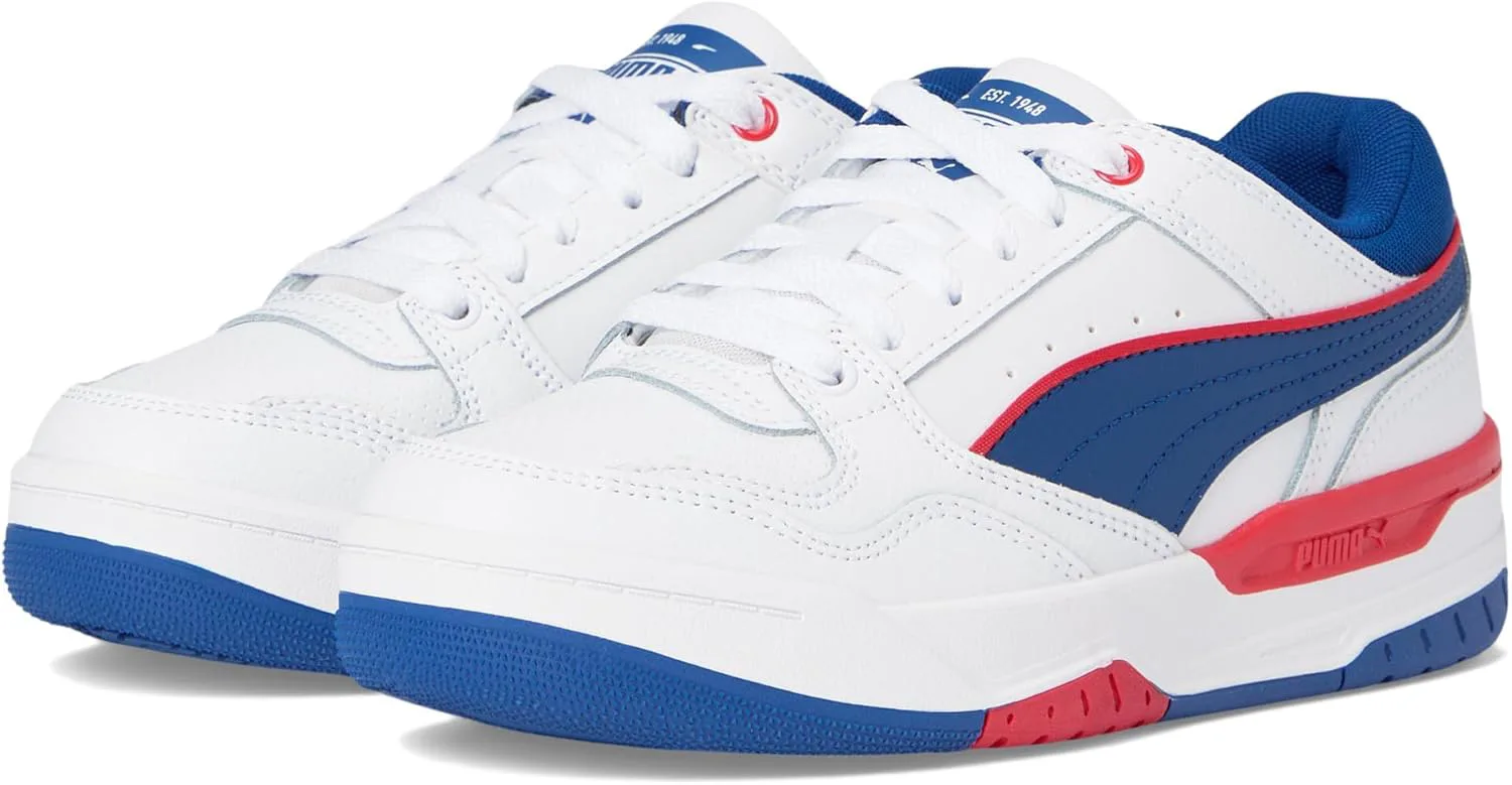 Детские кроссовки PUMA для мальчиков Rebound Retro на шнуровке - серые, белый — фото 4