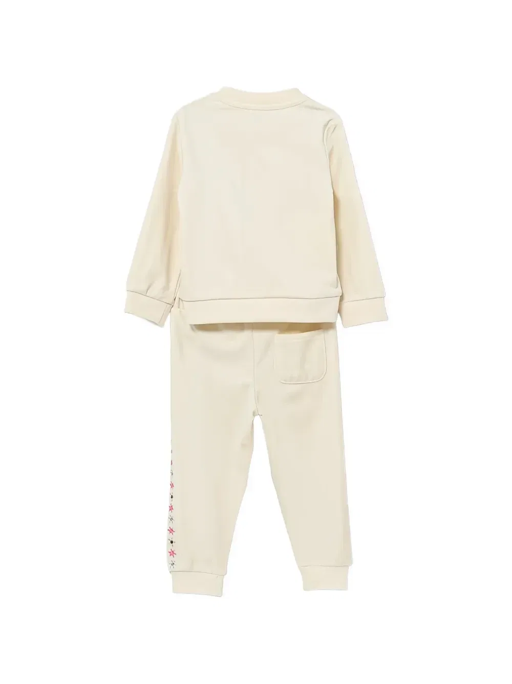 Трикотажный костюм с цветочным принтом на молнии GUESS Kids, бежевый — фото 2