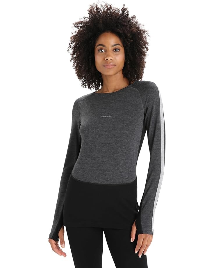 

Лонгслив Icebreaker 260 ZoneKnit Long Sleeve Crewe, цвет Jet Heather/Black/Metro Heather