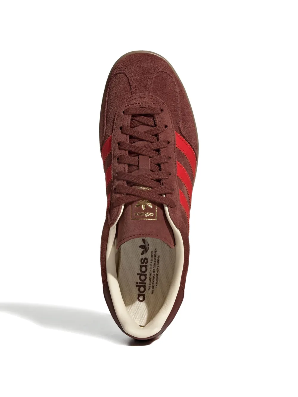 Кеды Gazelle Indoor с тремя полосками Adidas, коричневый — фото 4