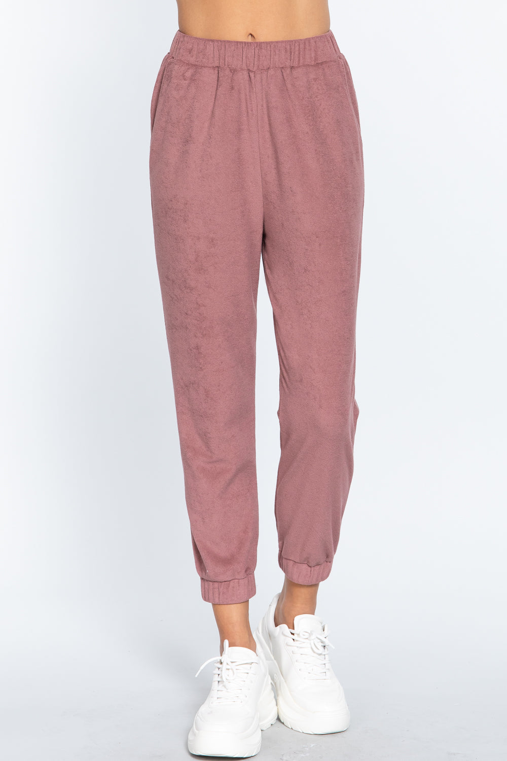 

Длинные спортивные брюки FASHNZFAB из махровой ткани, цвет vintage pink