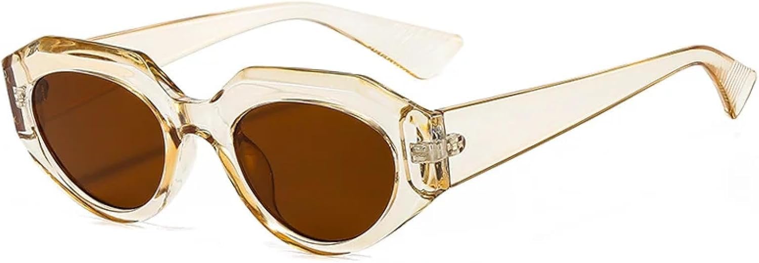 

Панк-очки овальной формы «кошачий глаз» для женщин и мужчин, винтажные очки в стиле стимпанк с леопардовым принтом, защита от УФ-излучения UV400 UATXTAU, C5 Light Brown-brown