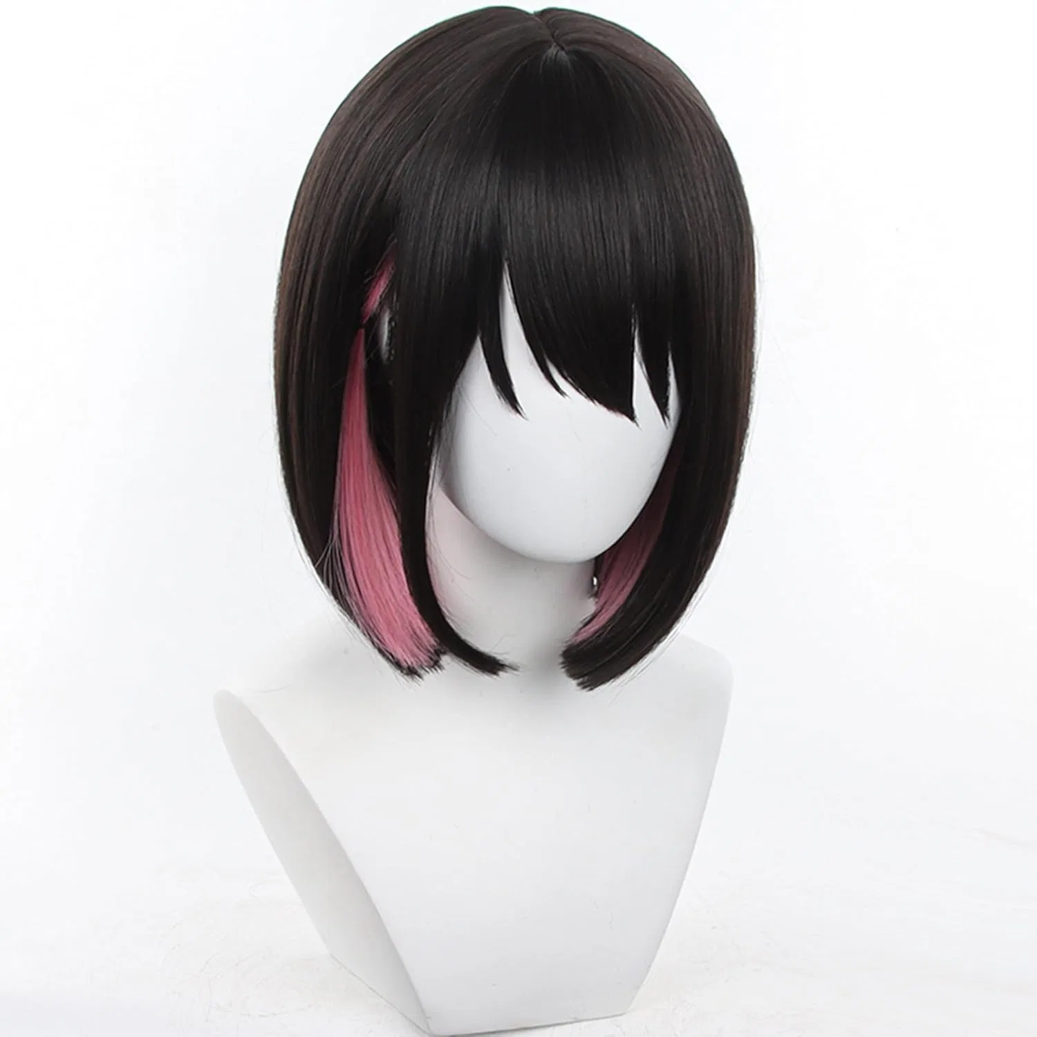 Короткий черно-розовый парик-каре для косплея Maysuwell, Black Mixed Pink — фото 2