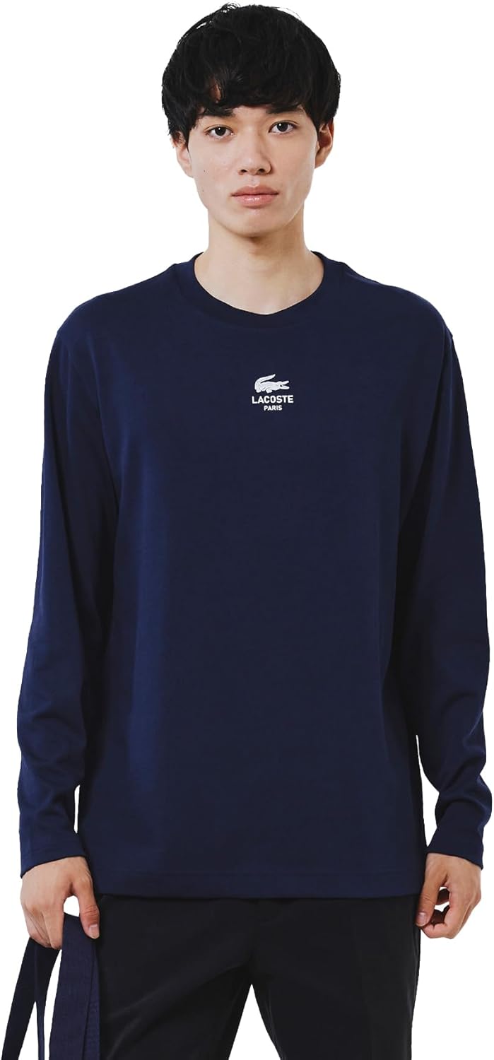 

Мужская футболка Lacoste (официальная) с логотипом Paris, плотная ткань, темно-синий