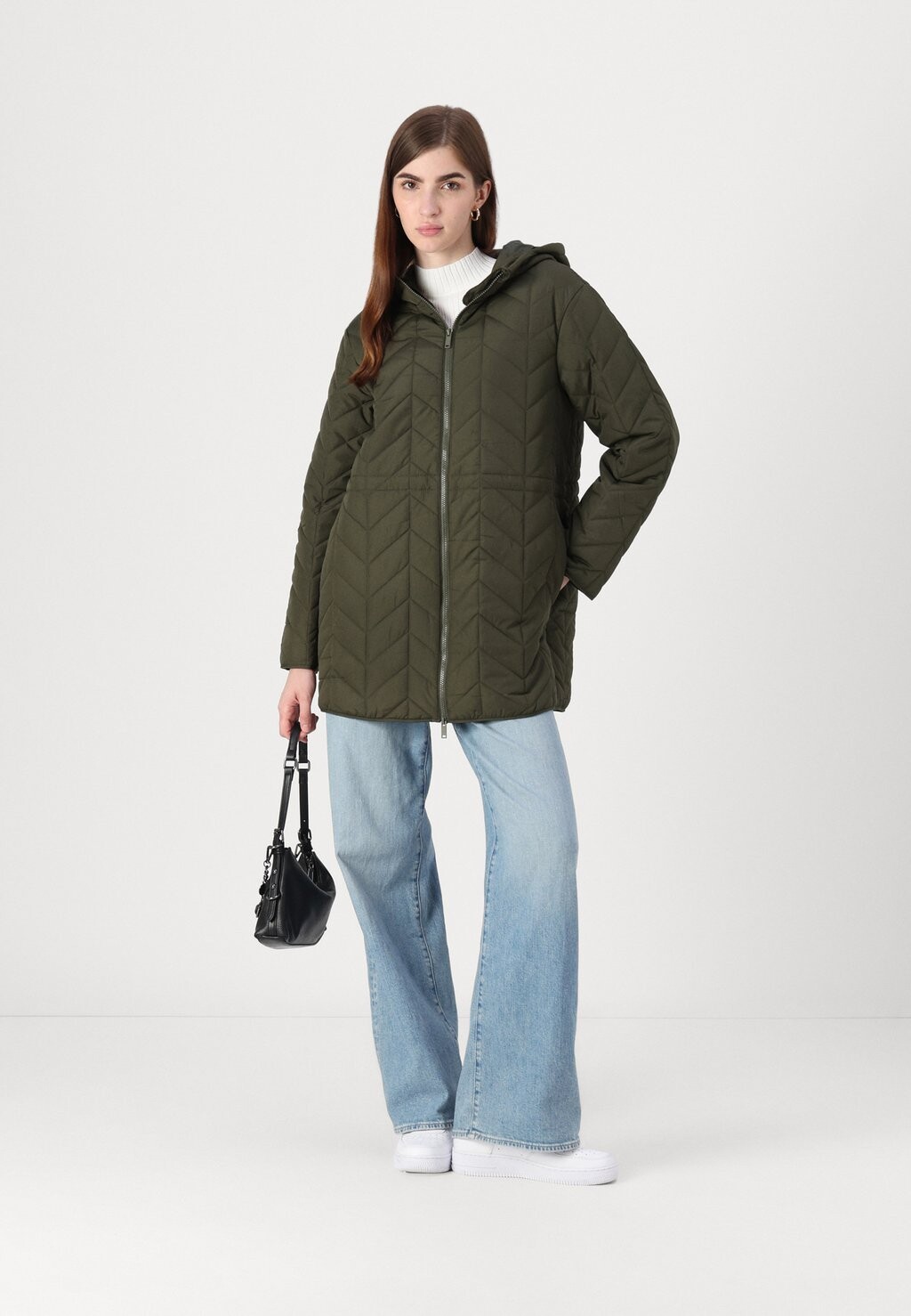 

Зимнее пальто PCJASMIN LONG JACKET Pieces, темно-зеленый