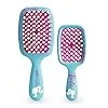 Набор расчесок для распутывания волос UNbrush Barbie - уникальный, синий. Fhi Heat, Blue