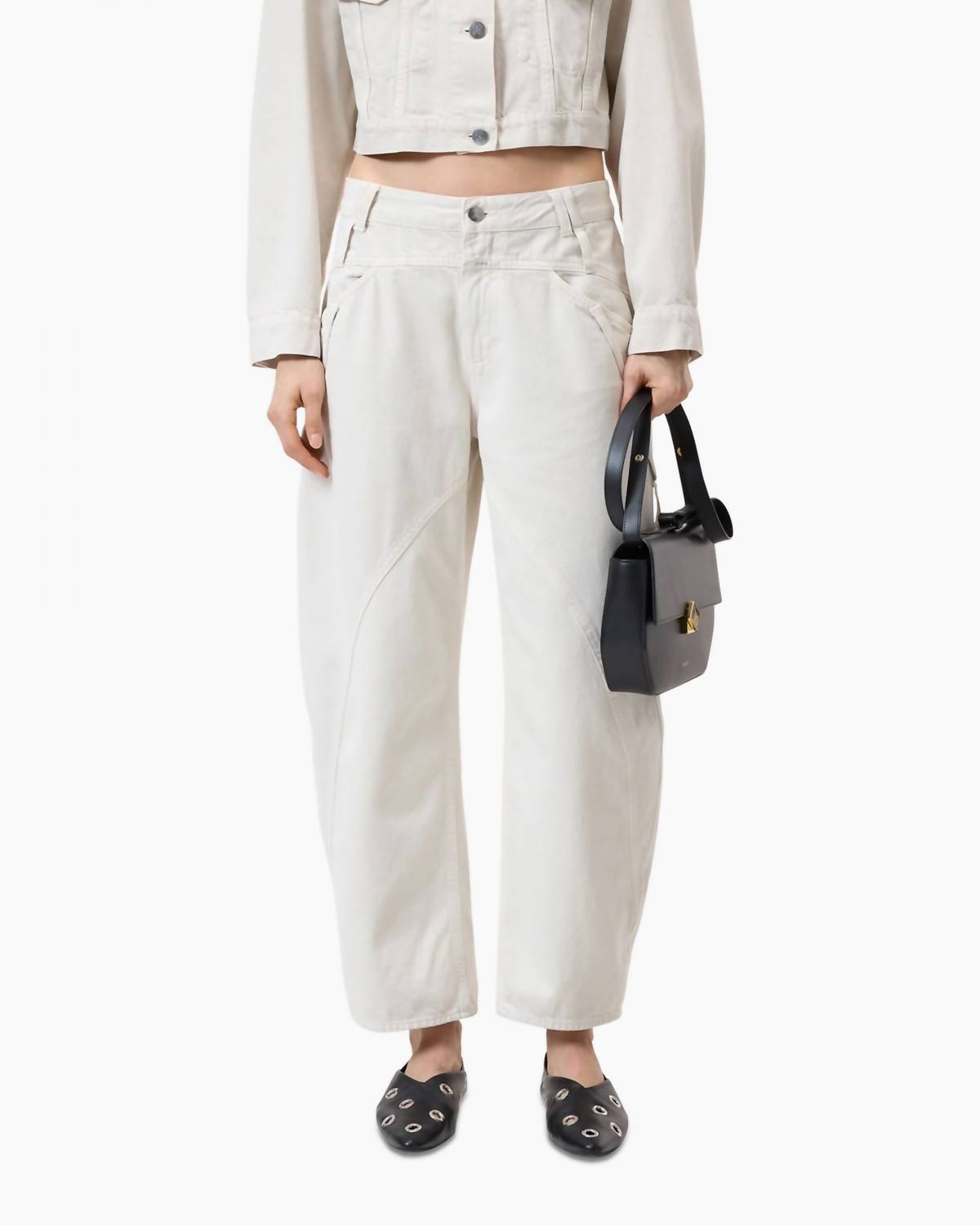 

Forti-X Бочкообразные джинсы в бежевом камне CLOSED