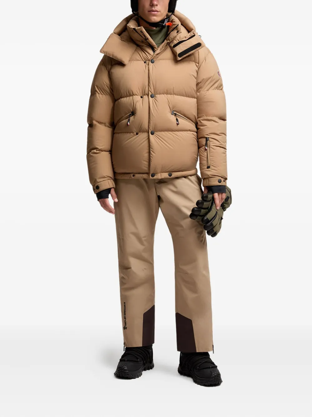 Пальто с утеплённым съемным капюшоном Moncler, коричневый — фото 2