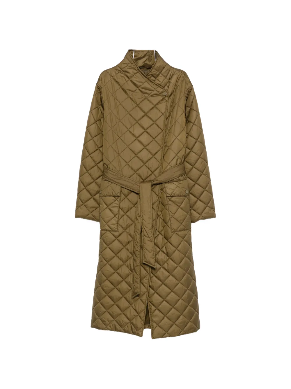 

Стеганое пальто с поясом Gant, коричневый