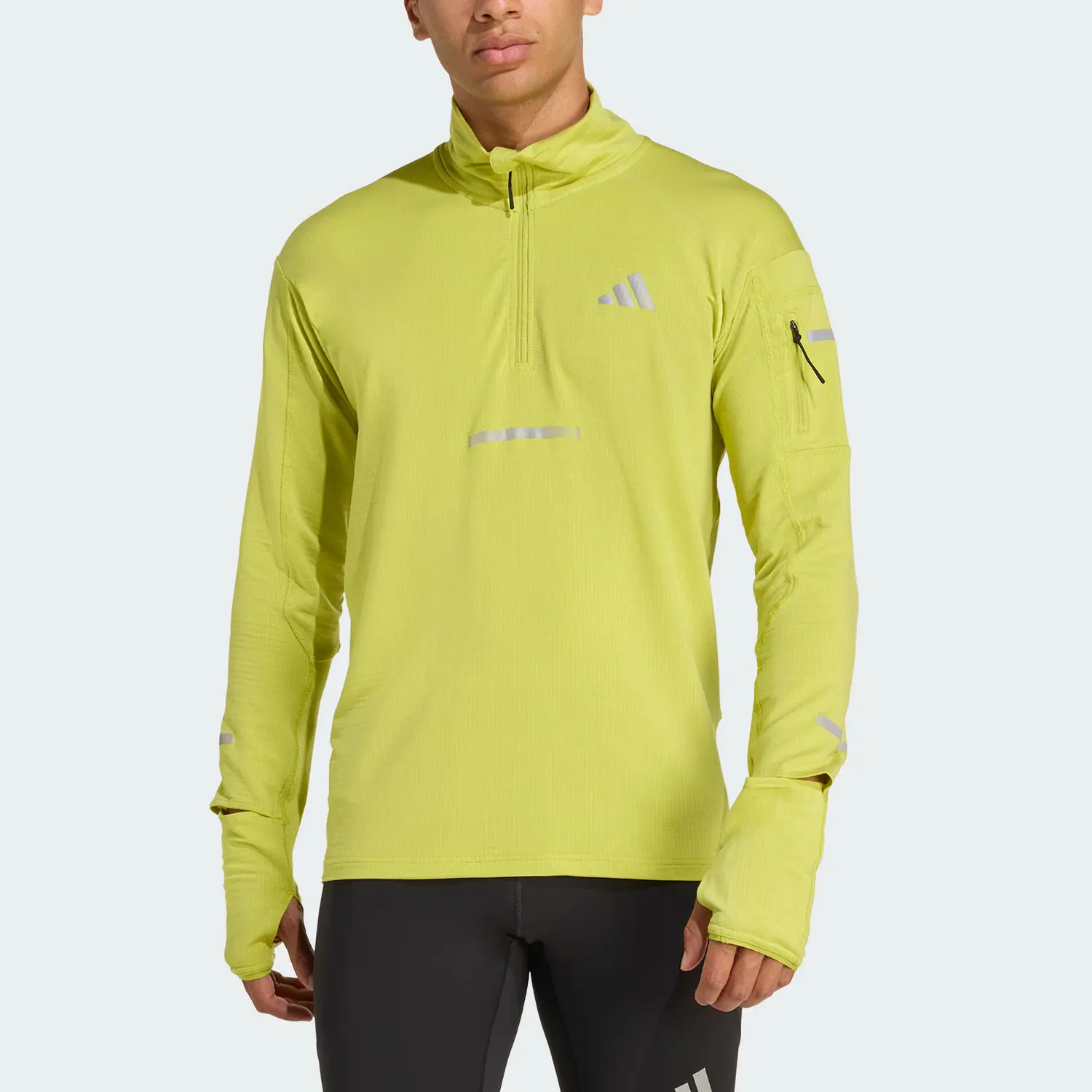 Adidas Футболка для бега мужская ClimaWarm FW25 ADI365 мягкий лаймовый зеленый — фото 3