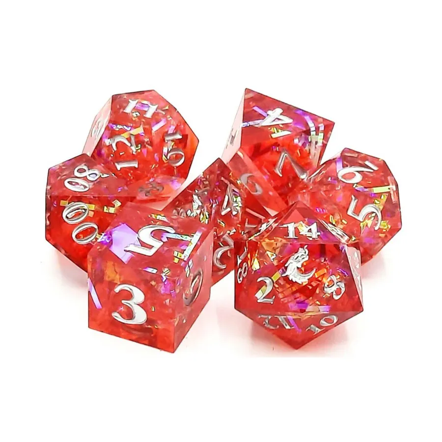 

Poly Set Ruby Blast с серебром (7), Sharp Edged Dice