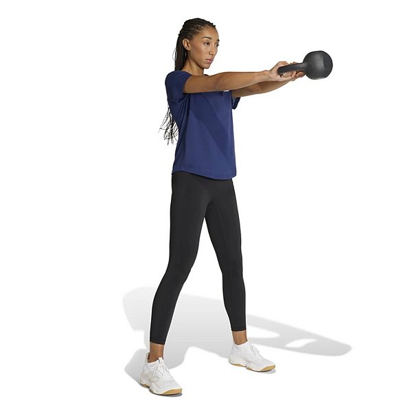 Женская футболка для тренировок seamless с круглым вырезом Adidas, Dark Blue — фото 3