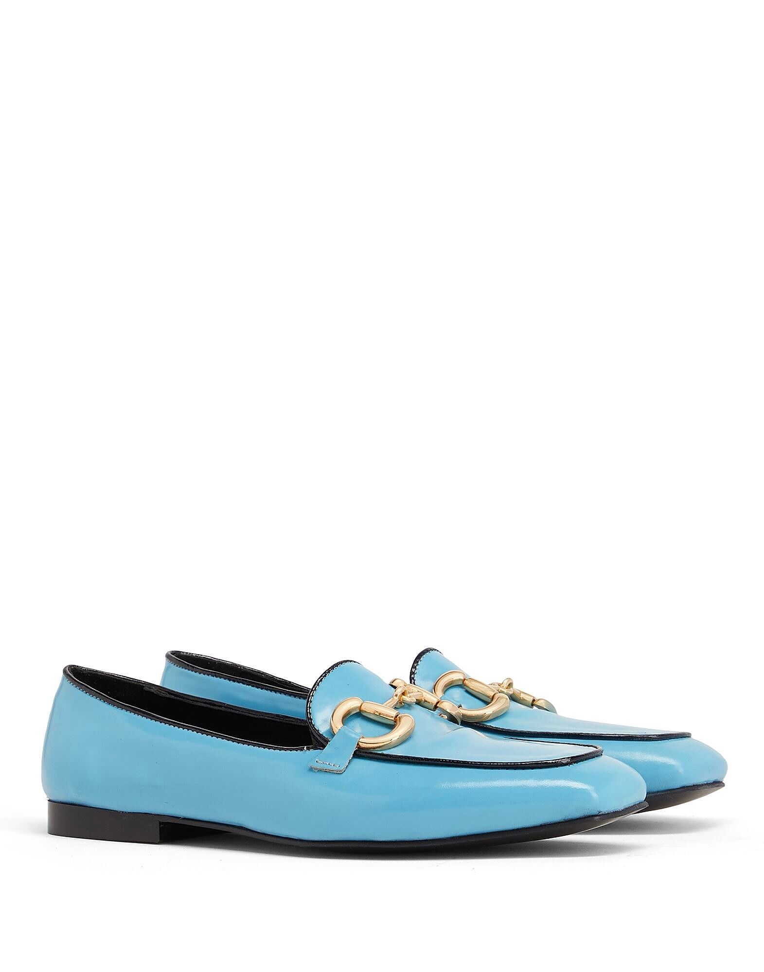 Лоферы Polish Leater Horsebit-Detail Loafer 8 By Yoox, небесно-голубой — фото 4
