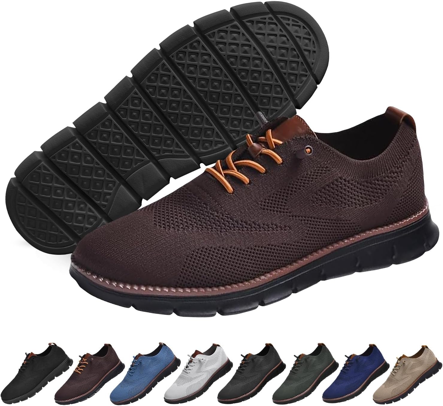 

Мужская повседневная обувь Бизнес-кэжуал Дышащие лоферы На шнуровке Легкие кроссовки для ходьбы Обувь Breeze Оксфорды Eleton, черный