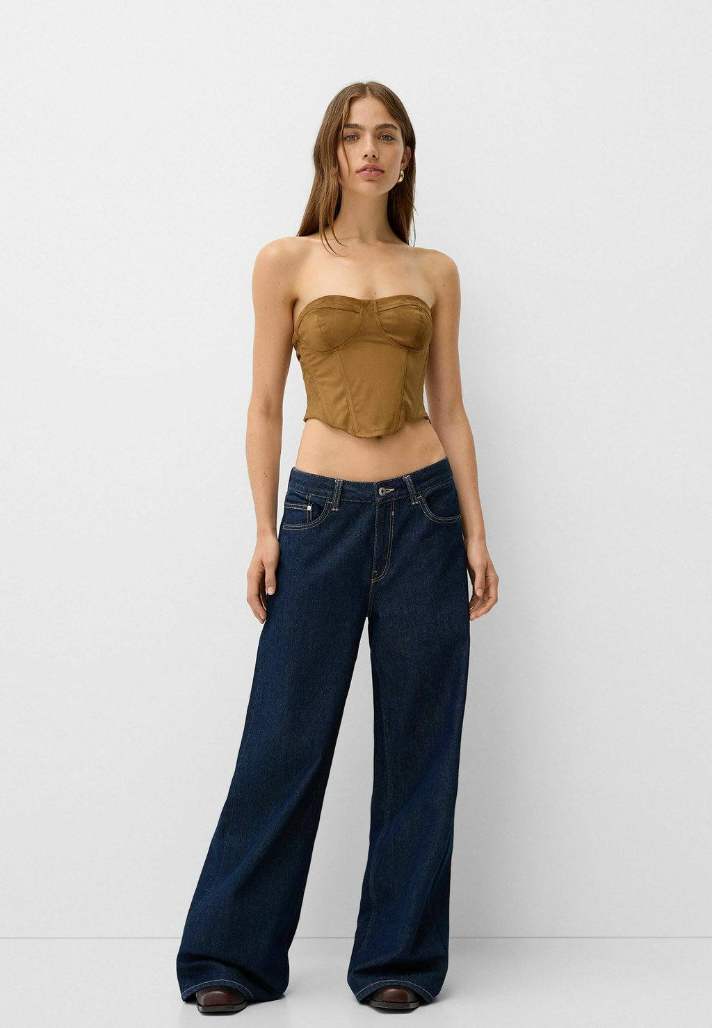 

Топ BANDEAU Bershka, коричневый