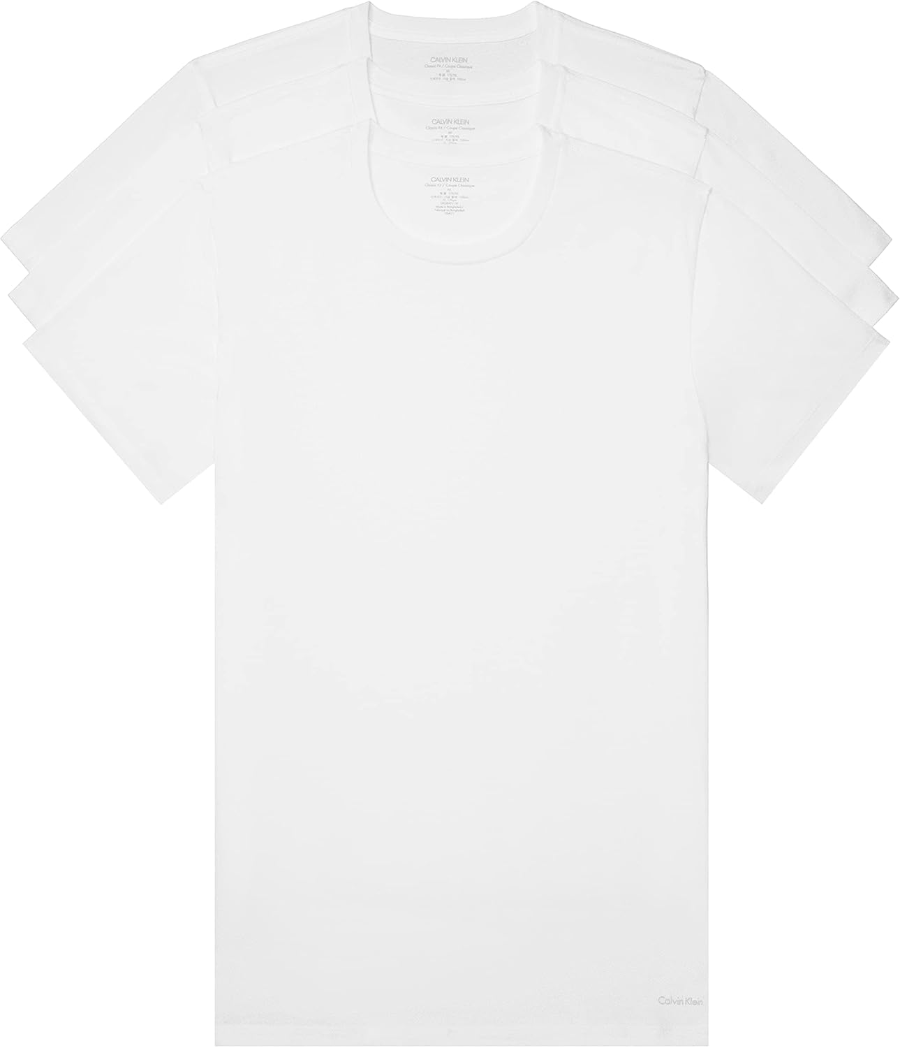 

Комплект из 3 мужских классических хлопковых маек Calvin Klein, 3 Classic White Crewneck