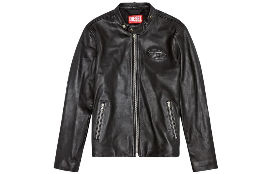 

DIESEL Кожаная кожаная куртка байкера, Black