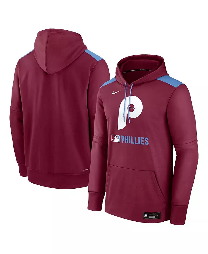 

Мужская бордовая толстовка с капюшоном Philadelphia Phillies Authentic Collection Performance Pullover Hoodie Nike