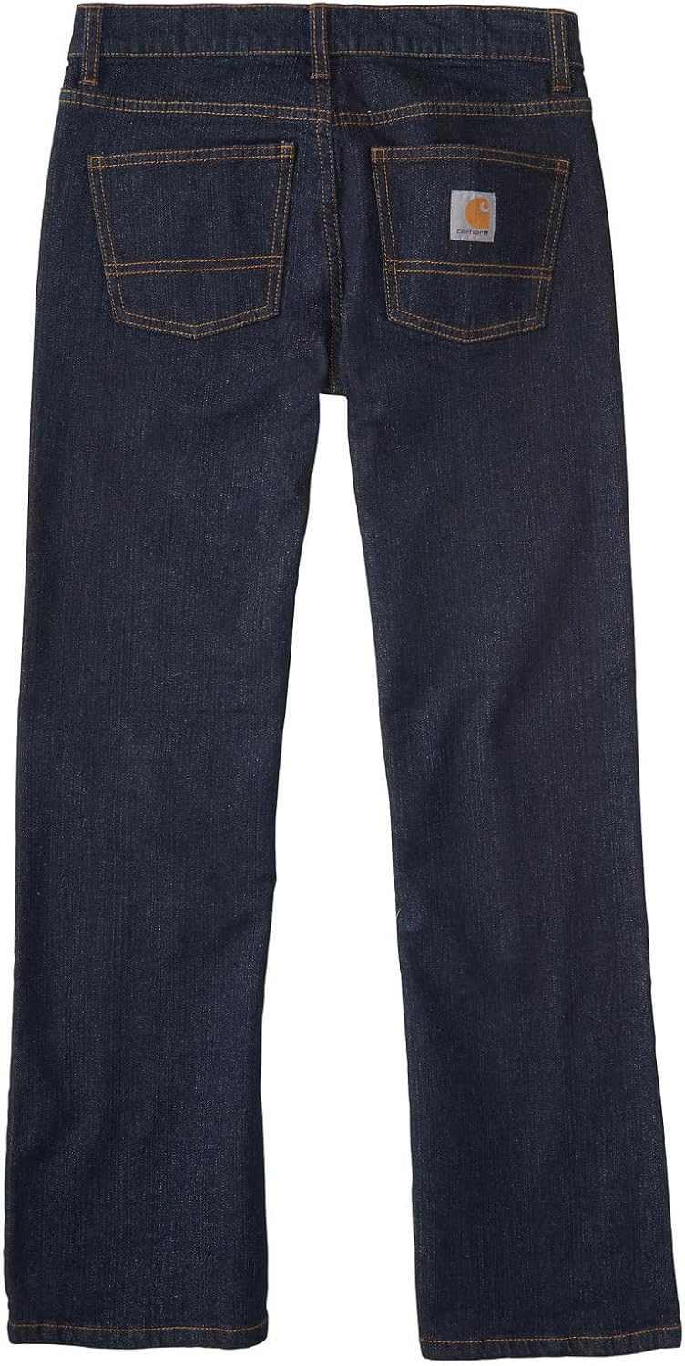 Carhartt Baby Boys Relaxed Fit Denim 5-Pocket Boot-Cut Jeans, Dark Blue — фото 2