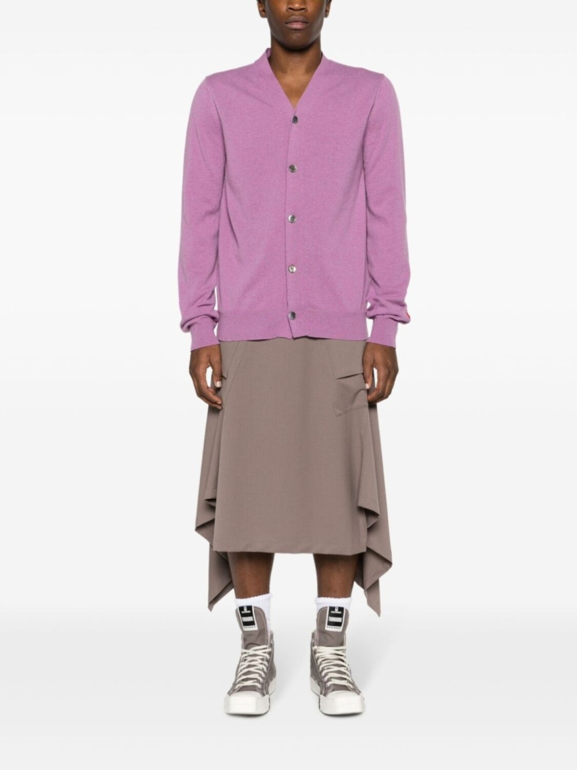 Comme Des Garçons Play шерстяной кардиган с нашивкой Heart, фиолетовый — фото 2