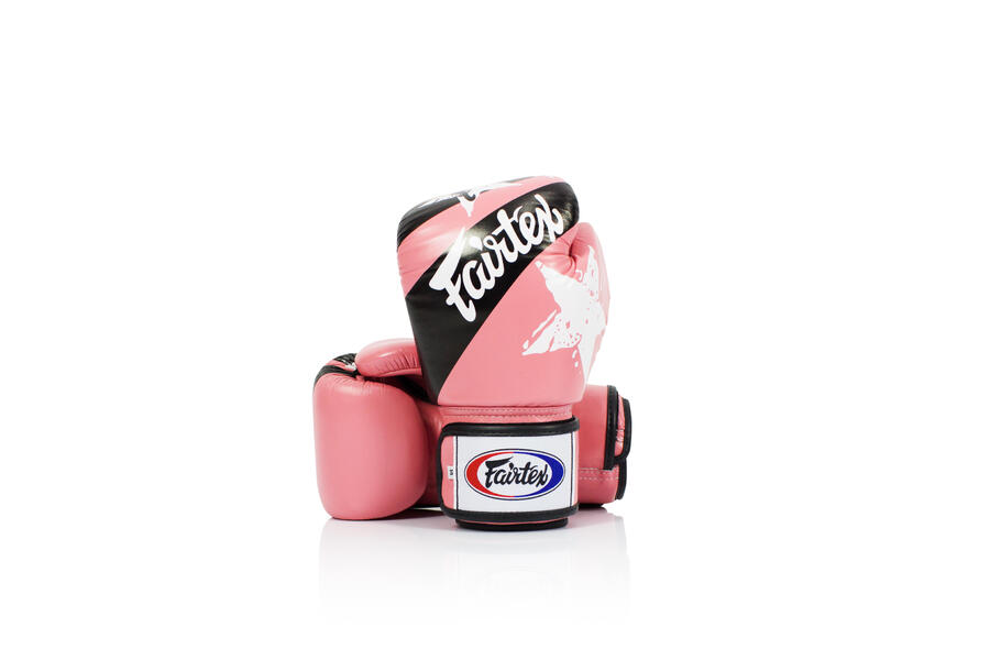 

Кожаные боксерские перчатки Fairtex BGV1-N, с принтом Национальный розового цвета, 12 унций