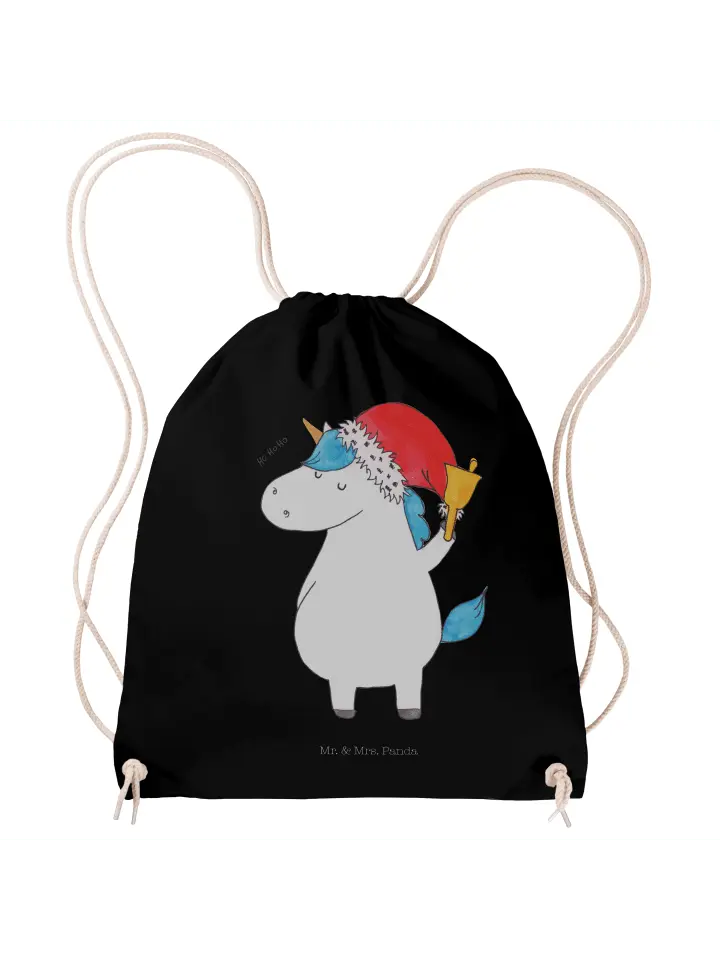 

Спортивная сумка Mr & Mrs Panda Sportbeutel Einhorn Weihnachtsmann ohne Spruch, черный