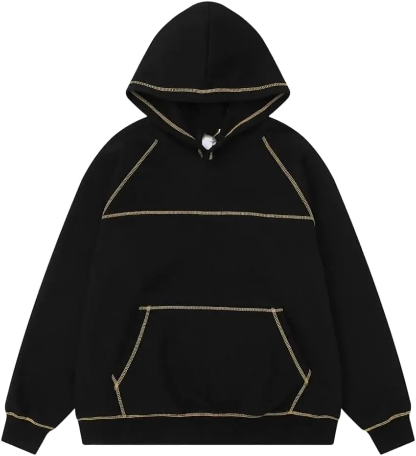 

Мужская худи с вышитой надписью и свободными рукавами реглан