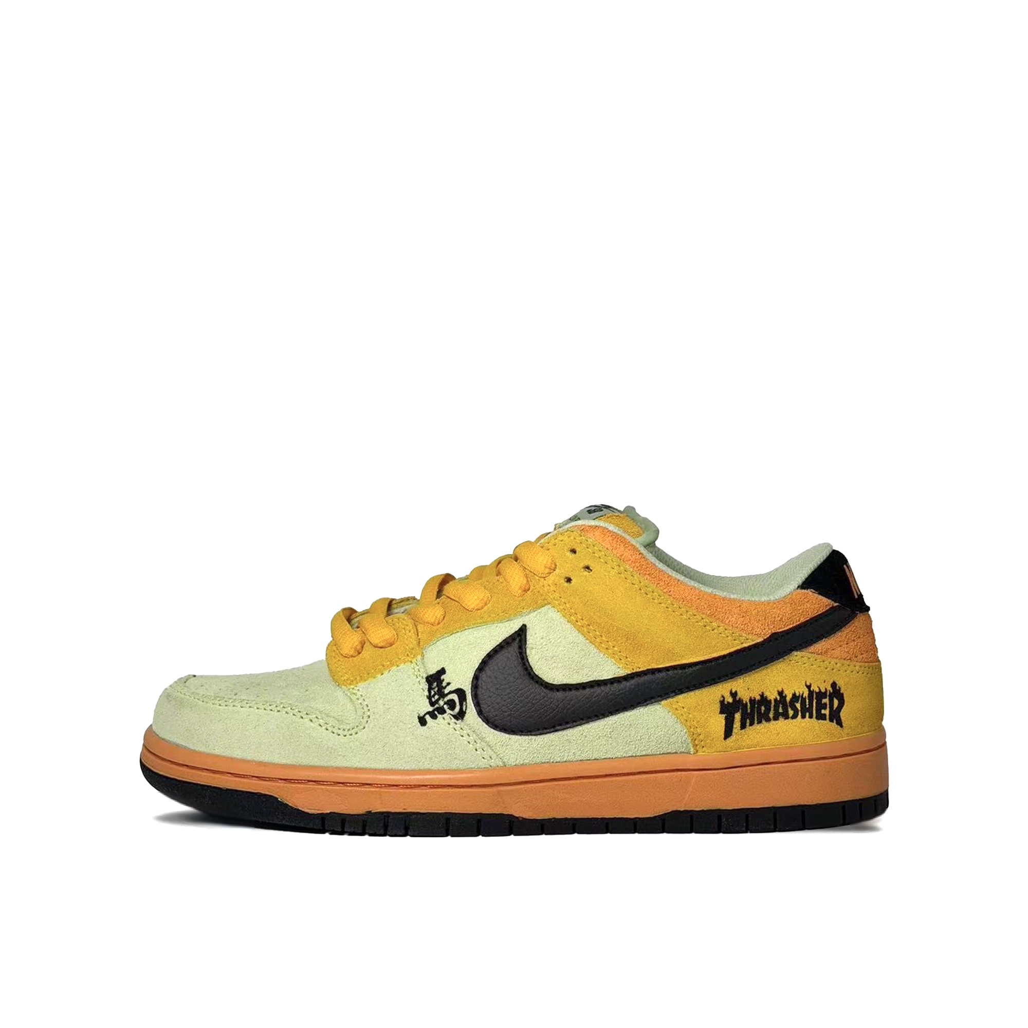 

Nike Dunk SB Jinge Step Flame Slip Resistant Abrasion Resistant низкие кроссовки для скейтбординга Unisex Green Yellow
