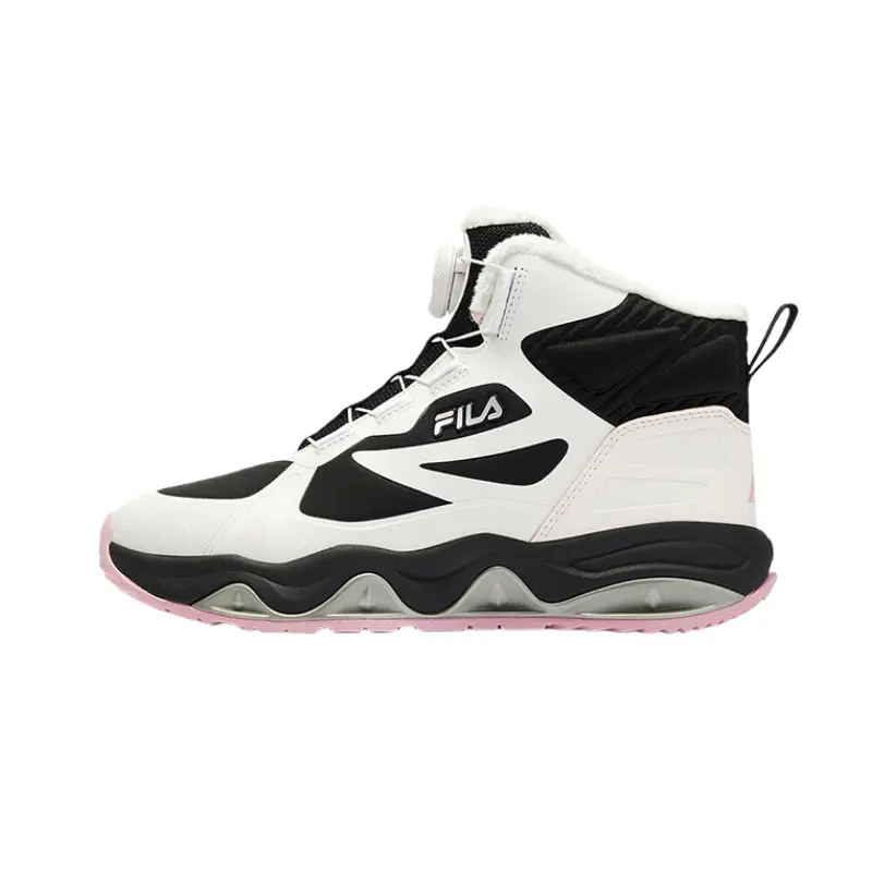 

FILA KIDS Высокие детские уличные кроссовки BOA устойчивые к истиранию White/Black/Blush Pink