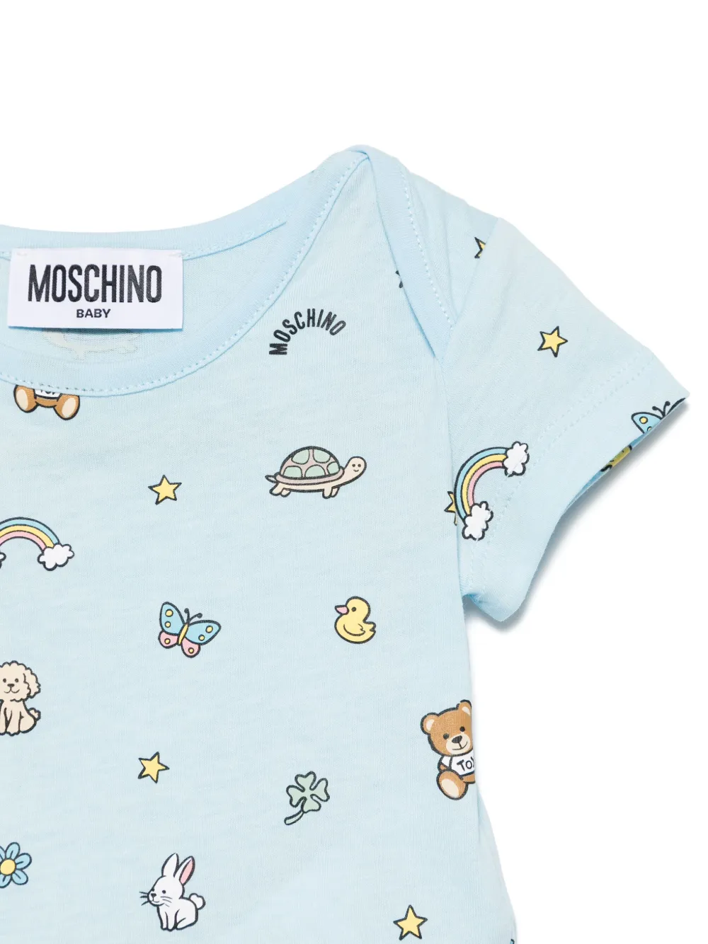 Комплект из двух боди Teddy Bear Moschino Kids, синий — фото 2