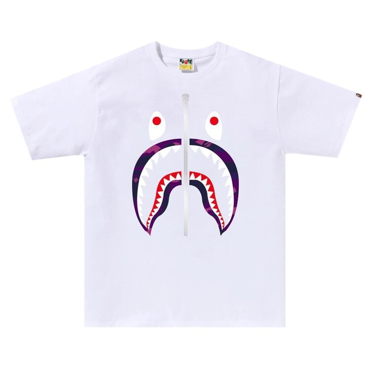 

Футболка BAPE Color Camo Shark 'White/Purple', белый