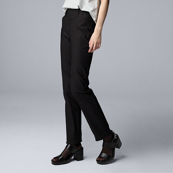 

Petite брюки прямого кроя с наклонными карманами Simply Vera Vera Wang, Black