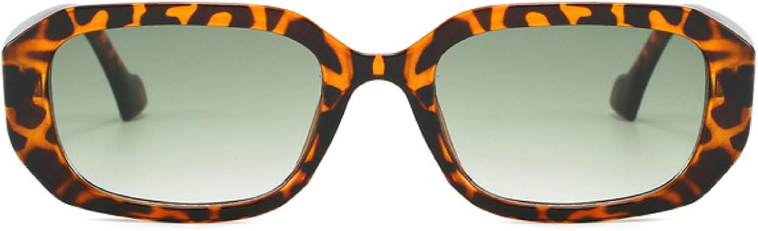 

Модные солнцезащитные очки в форме многоугольника и прямоугольника для женщин, ретро-очки с градиентным переходом, защита от УФ-излучения UV400 для мужчин, сине-зеленые солнцезащитные очки mincl, Leopard Green