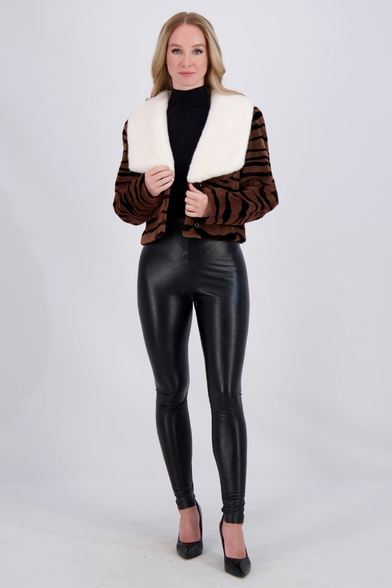 

ЖАКЕТ ИЗ СТРИЖЕННОЙ НОРКИ Gorski, цвет brown tgr print