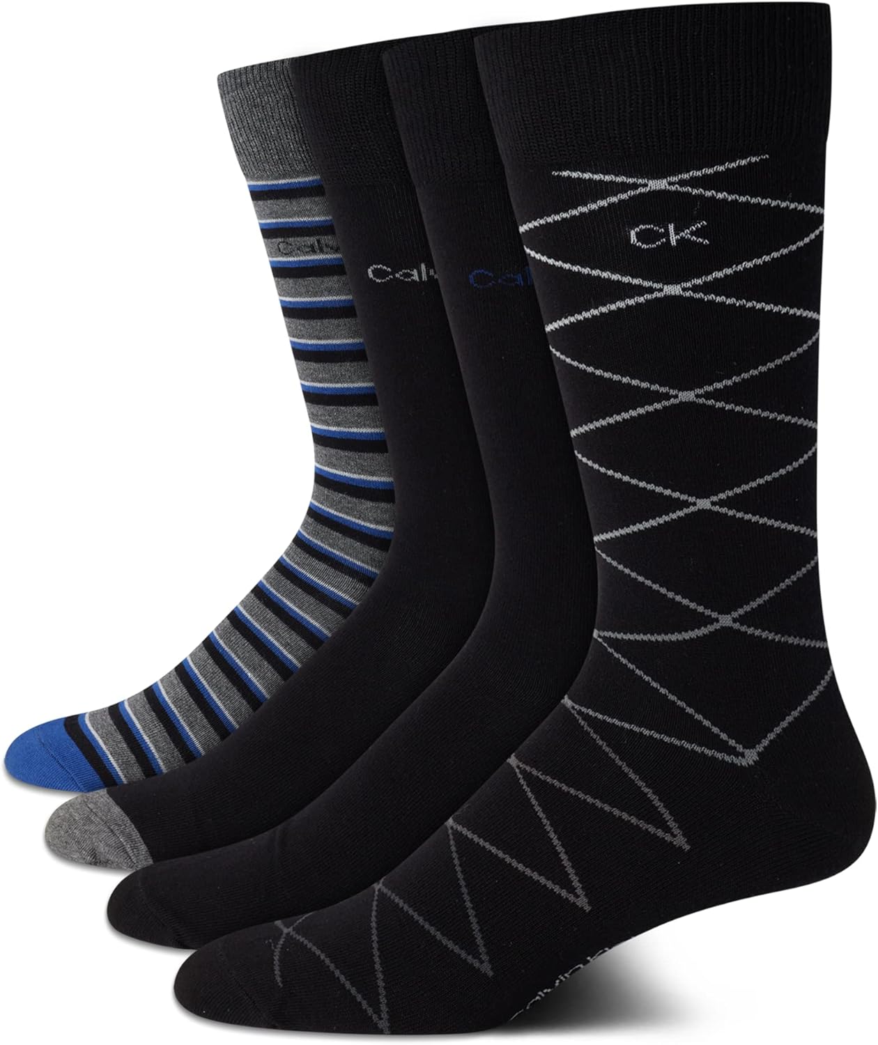 

Мужские носки Calvin Klein Crew Socks - 4 пары, легкие, влагоотводящие, мягкие, спортивные носки для мужчин, для занятий спортом и бега, Black Pattern