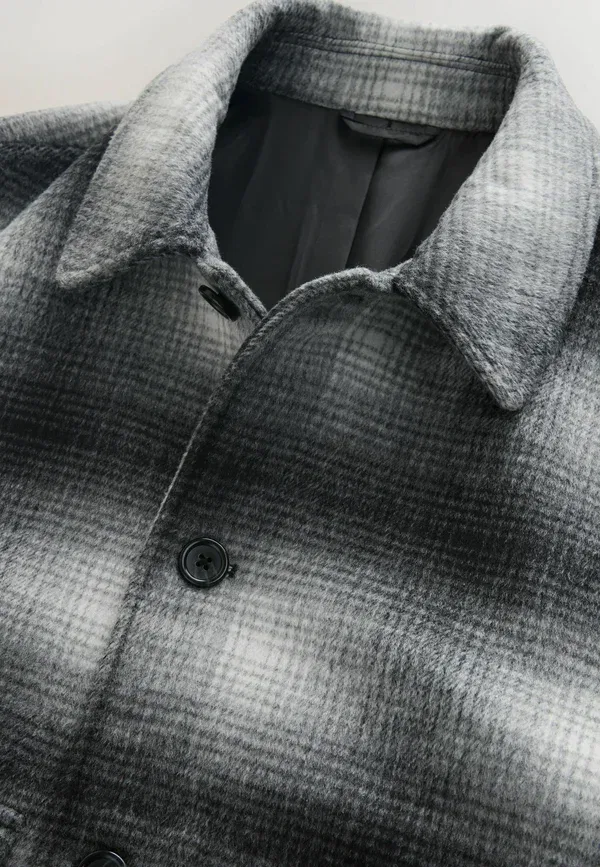 Куртка Regular fit soft touch check light jacket Next, черно-белая — фото 2