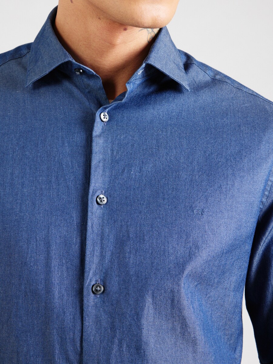 Рубашка на пуговицах классического кроя Calvin Klein, Blue denim — фото 3