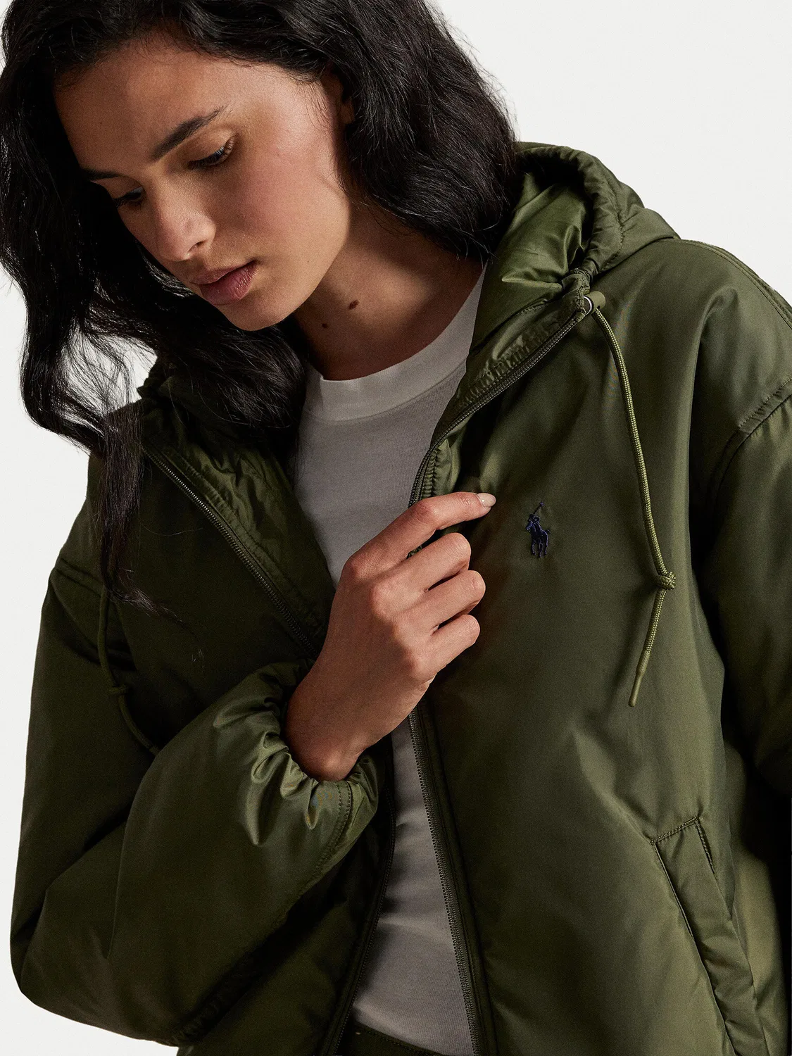 Женская демисезонная куртка свободного кроя Polo Ralph Lauren, зеленый — фото 4